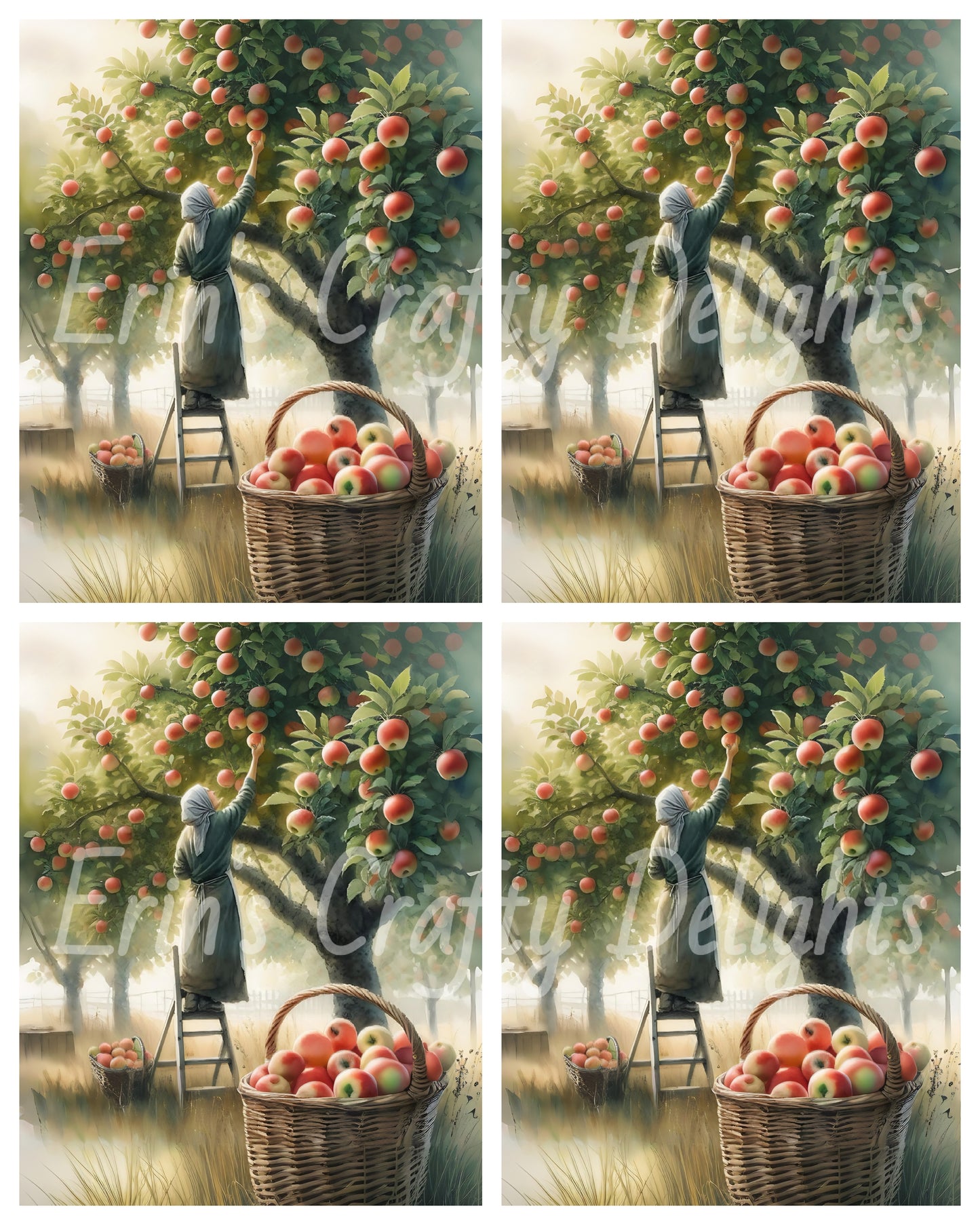 1 Sq Apple Picking 8x8 Printable