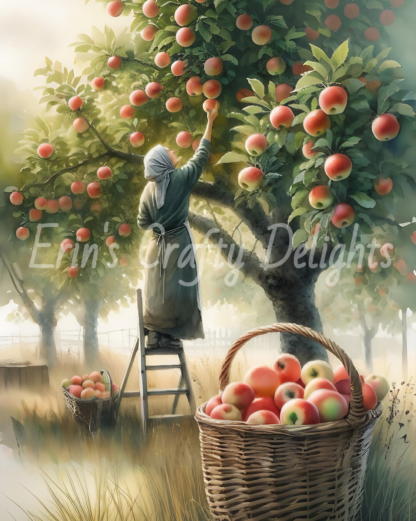 1 Sq Apple Picking 8x8 Printable