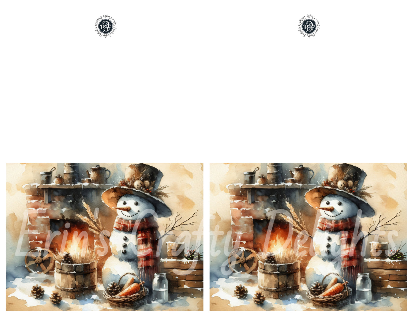 1 Rustic Snowman Christmas Card