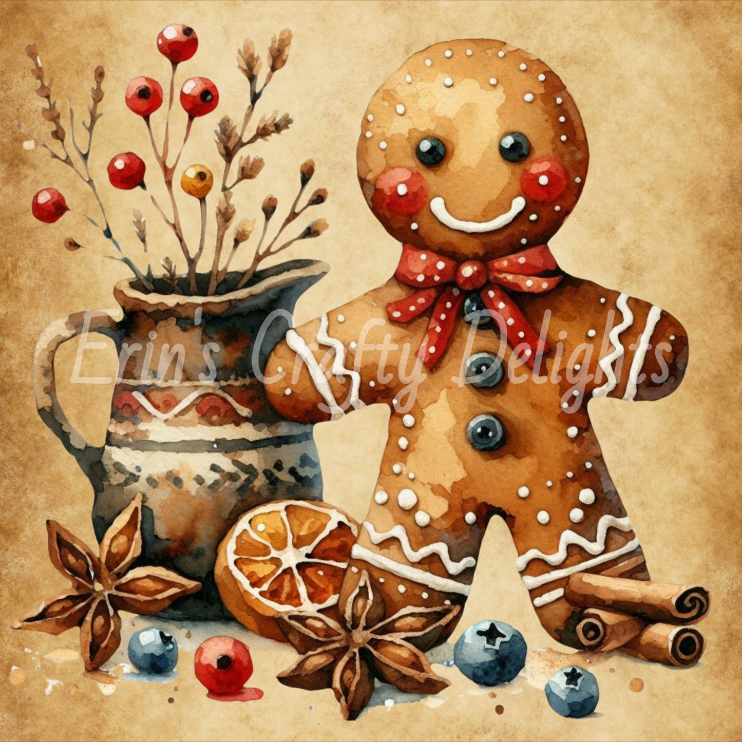 1 Rustic Gingerbread Man