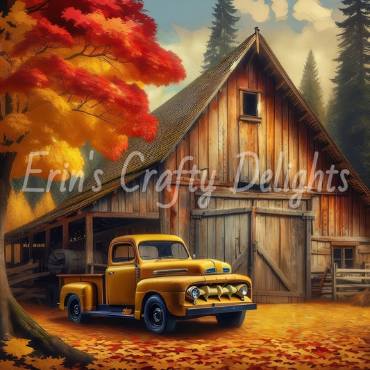 Autumn Yellow Truck Blank