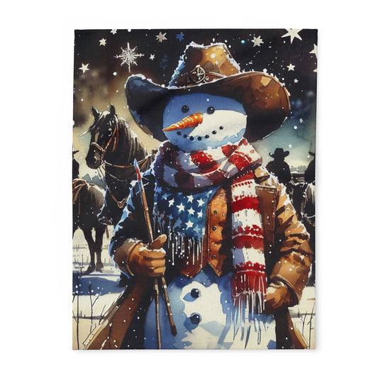 Fleece Blanket Cowboy Snowman Christmas Gift