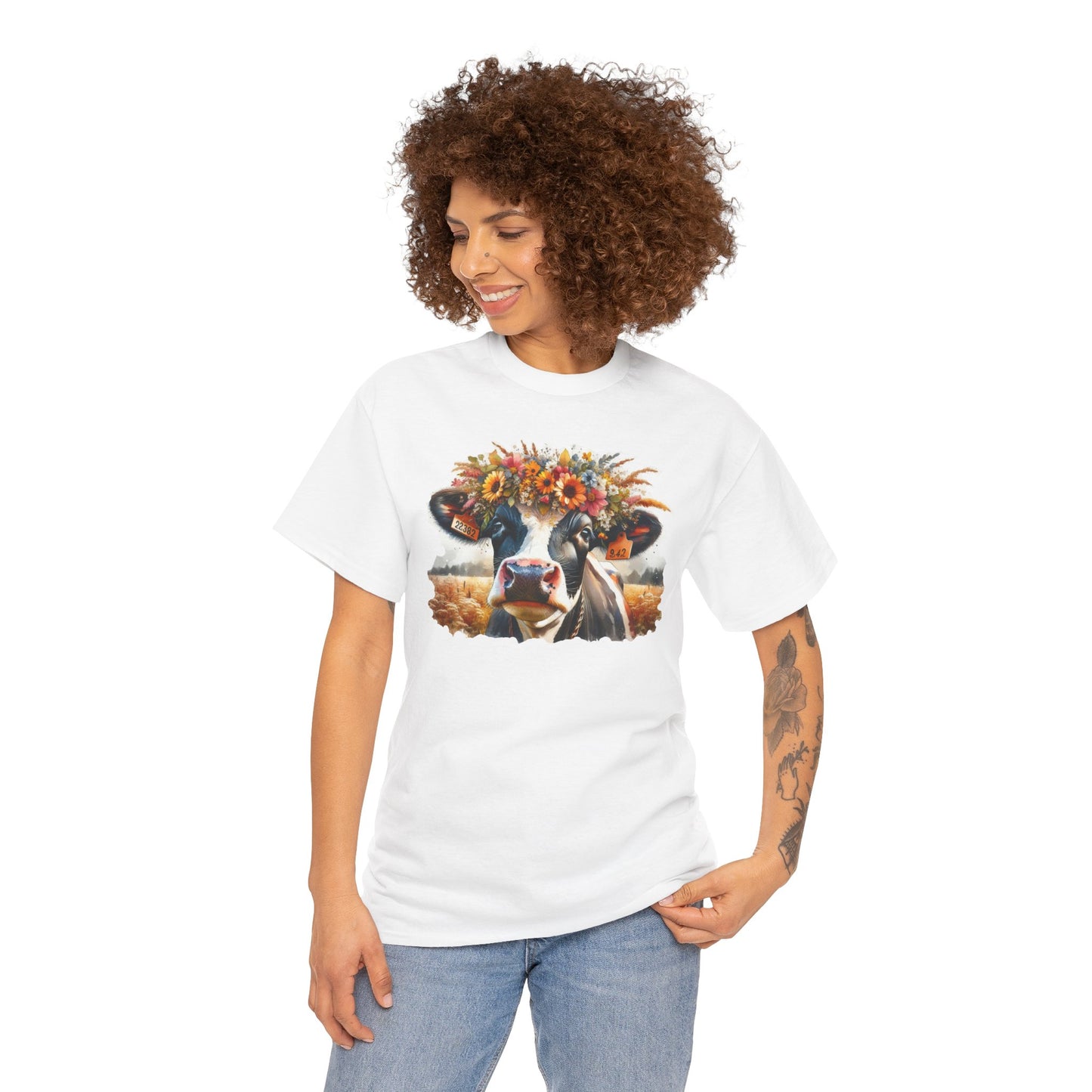 Happy Fall Y'all Cow Unisex Heavy Cotton Tee