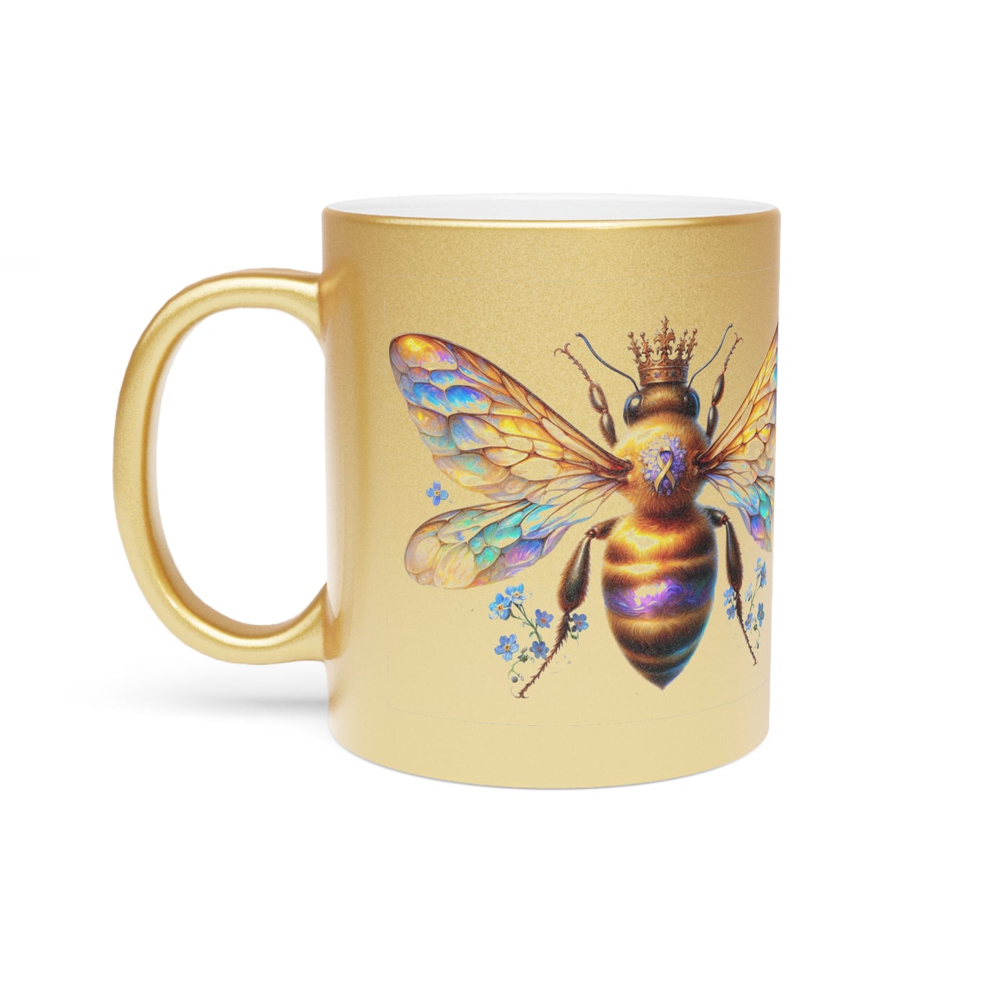 Alzheimer's Awareness Bee Metallic Mug (Silver\Gold)