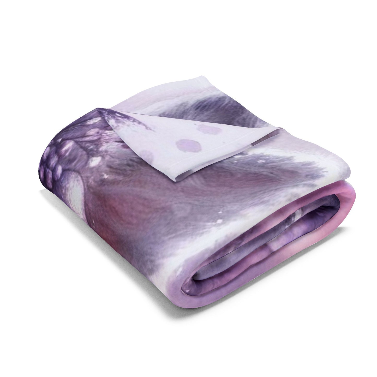 Fleece Blanket - Purple Fawn with Christmas Decorations