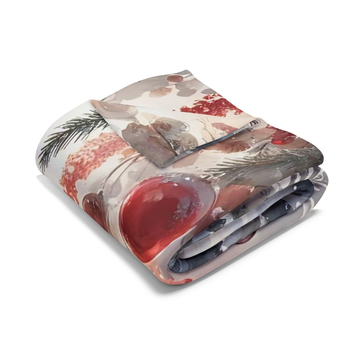 Fleece Blanket Christmas Horse with Red Decorations