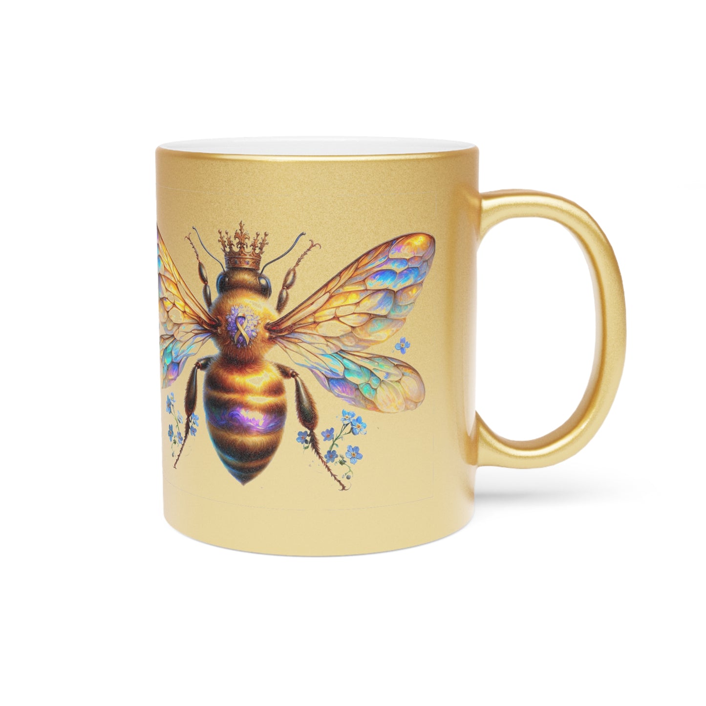 Alzheimer's Awareness Bee Metallic Mug (Silver\Gold)