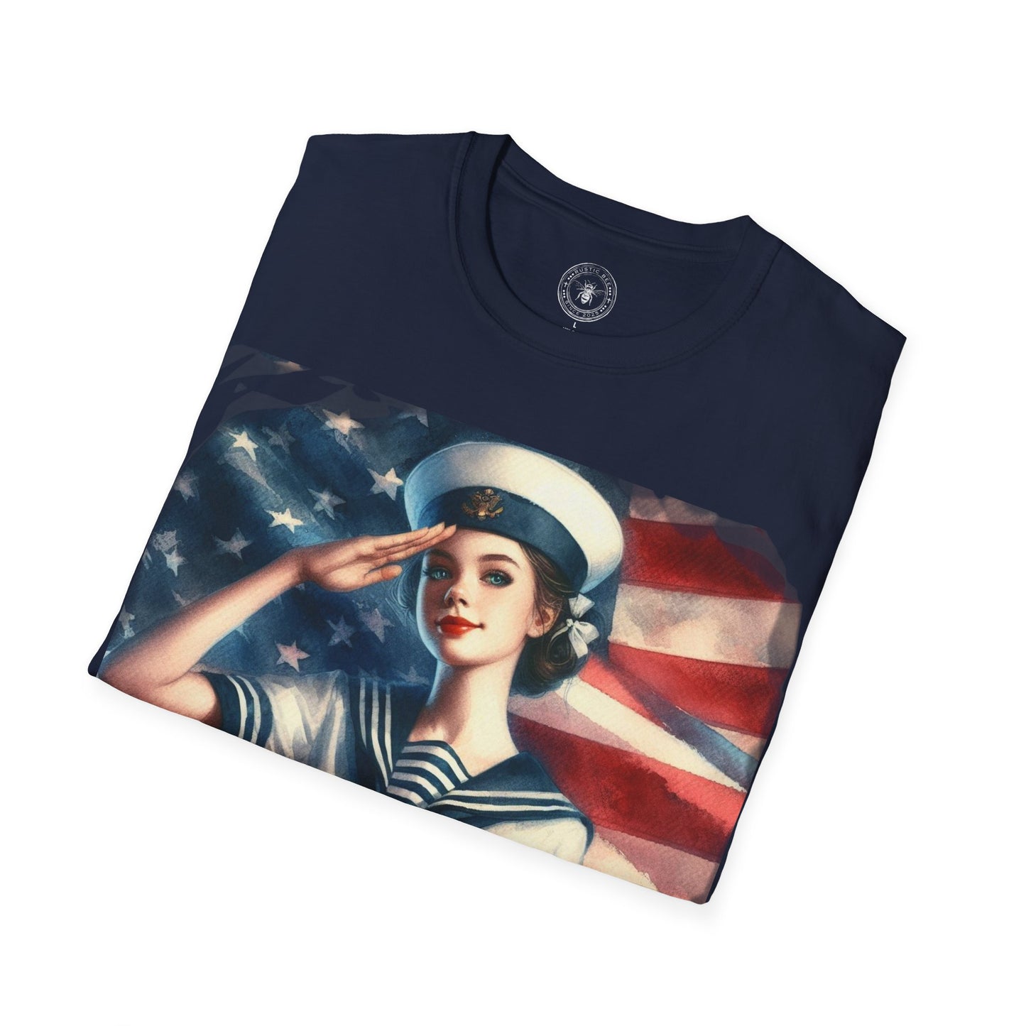 Vintage Sailor Girl Patriotic T-Shirt