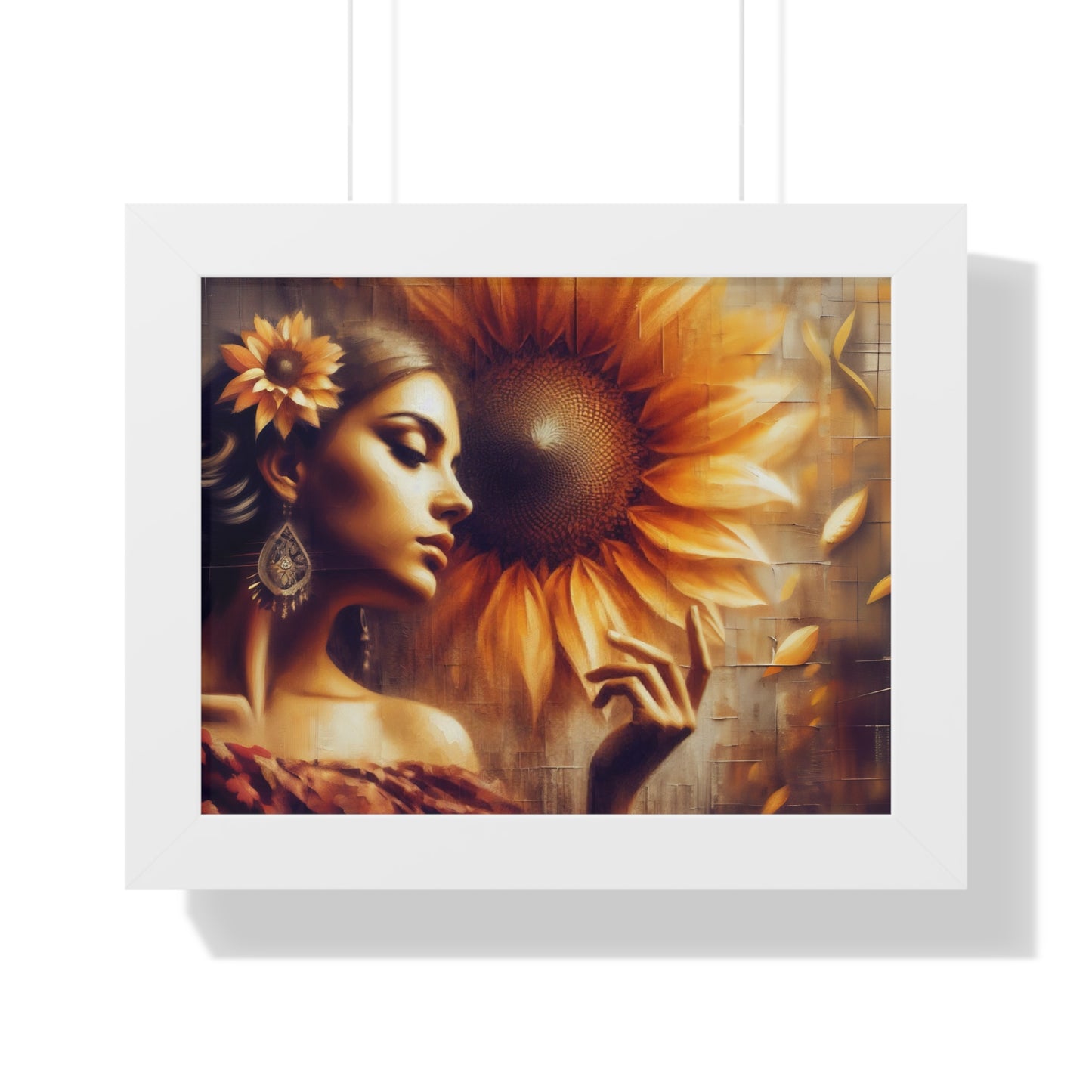 Poetic Sunflower Framed Horizontal Poster