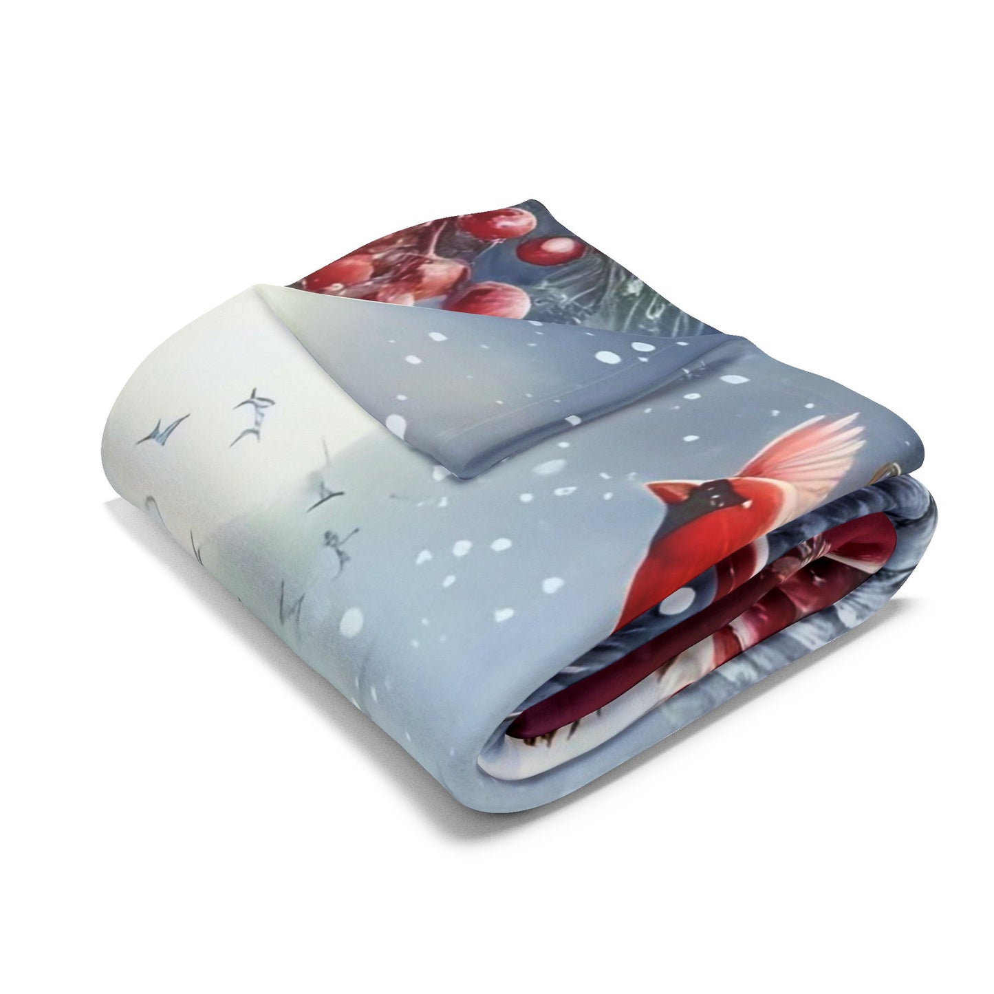 Fleece Blanket - Winter Wonder Snowman and Cardinal Christmas Decor