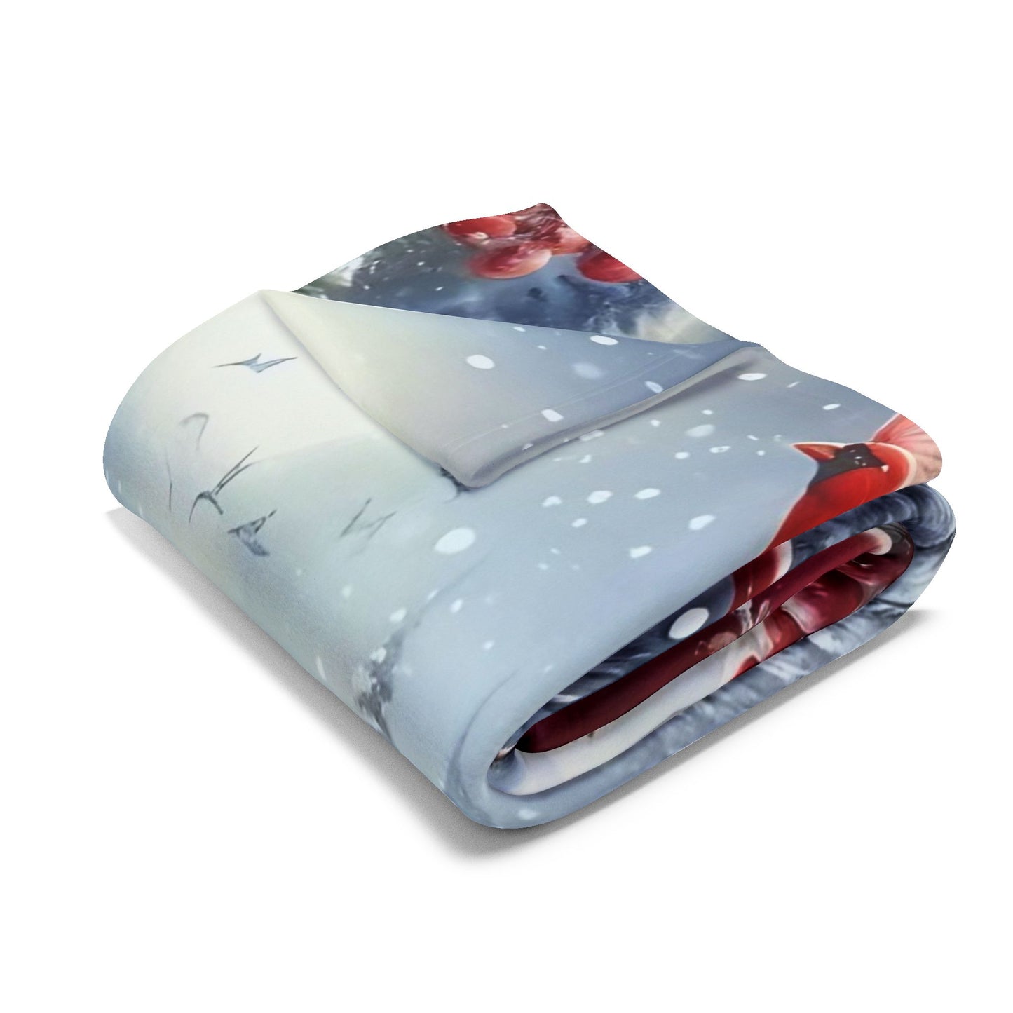 Fleece Blanket - Winter Wonder Snowman and Cardinal Christmas Decor