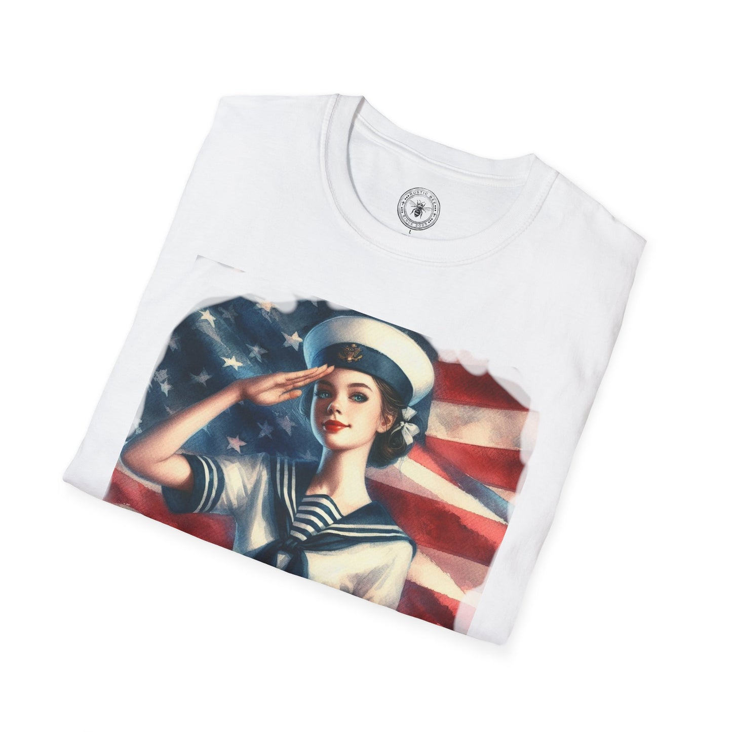 Vintage Sailor Girl Patriotic T-Shirt