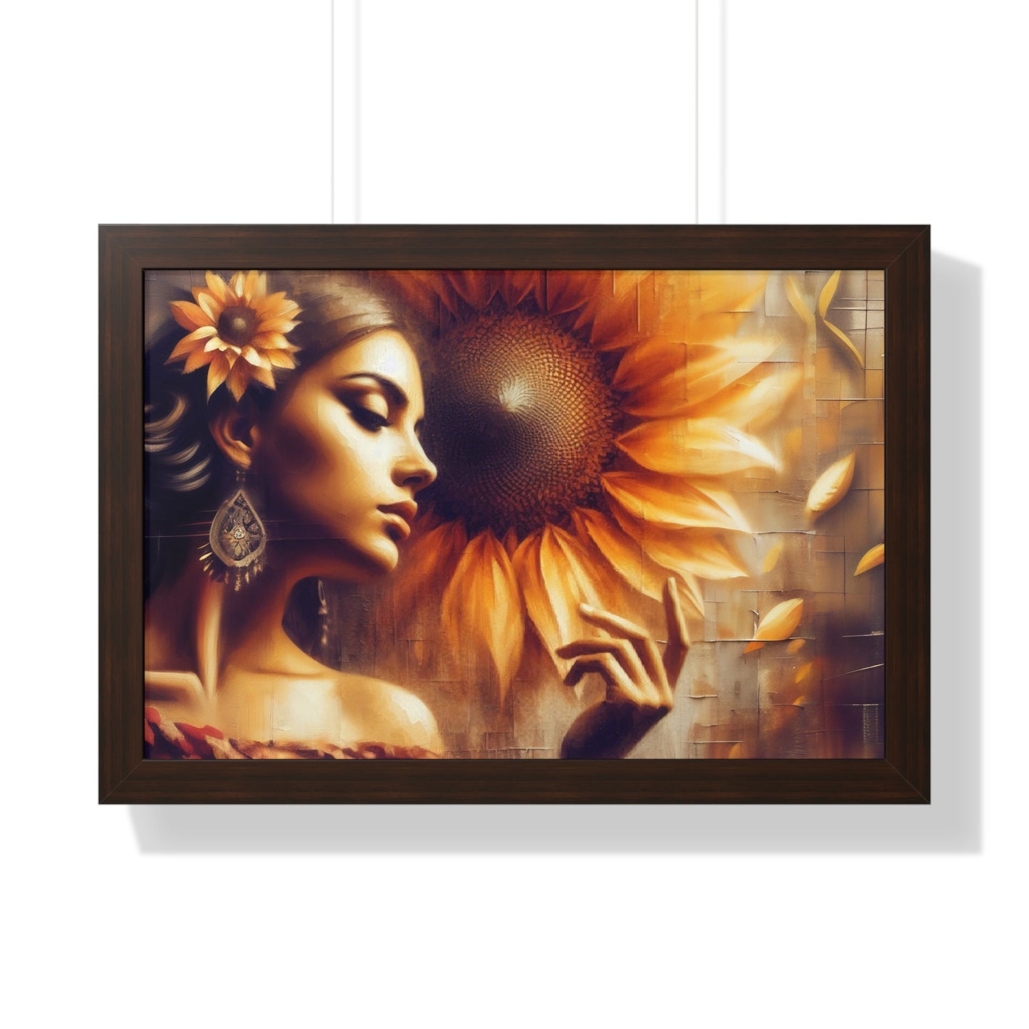 Poetic Sunflower Framed Horizontal Poster