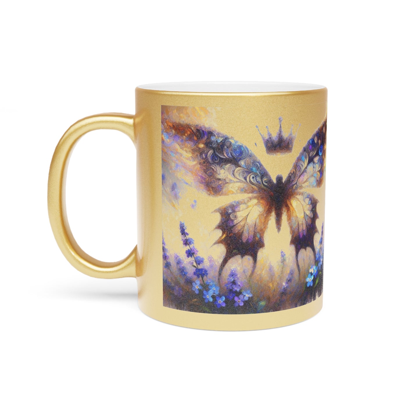 Alzheimer's Awareness Butterfly Metallic Mug (Silver\Gold)