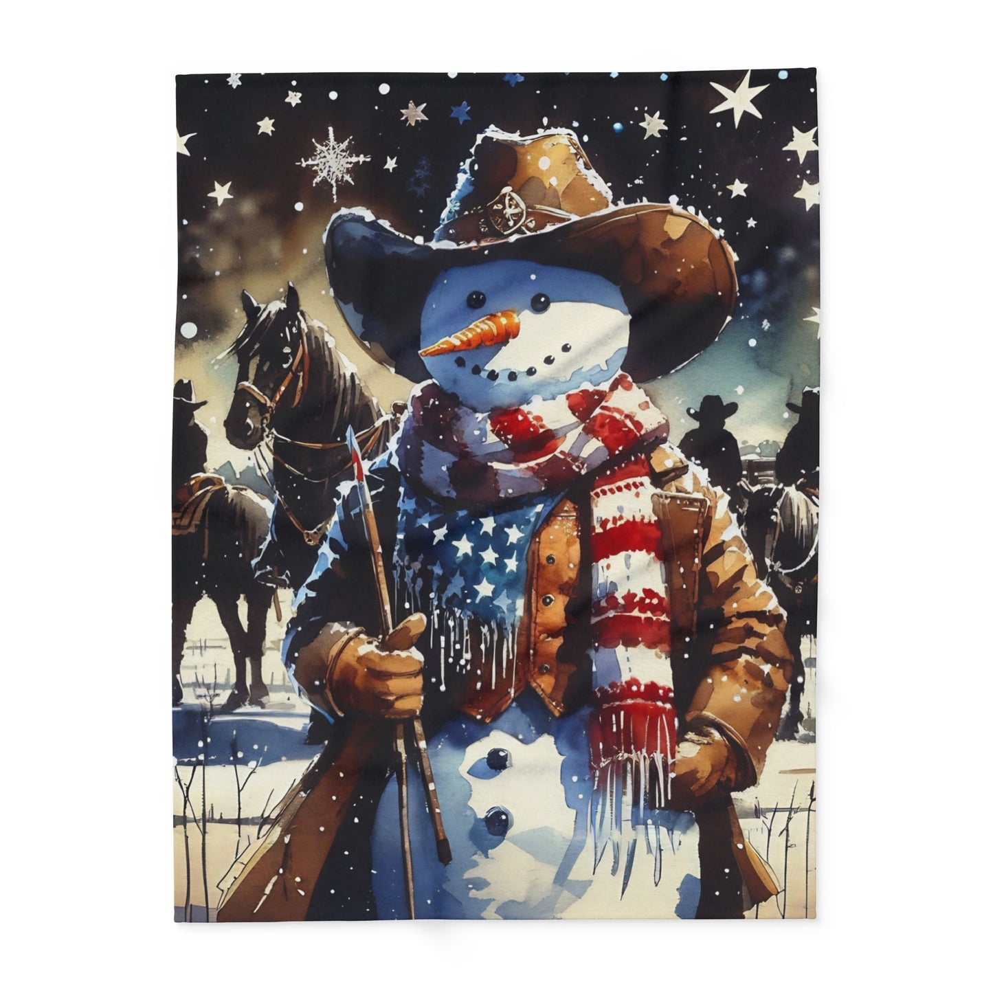 Fleece Blanket Cowboy Snowman Christmas Gift