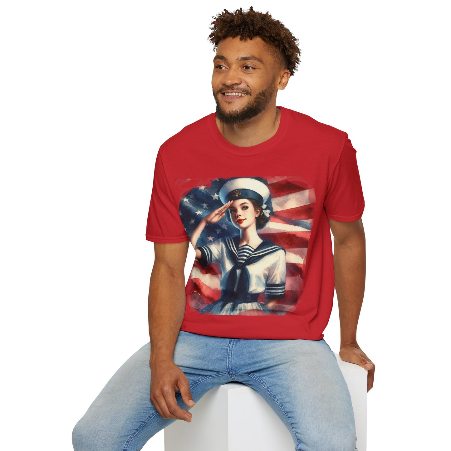 Vintage Sailor Girl Patriotic T-Shirt