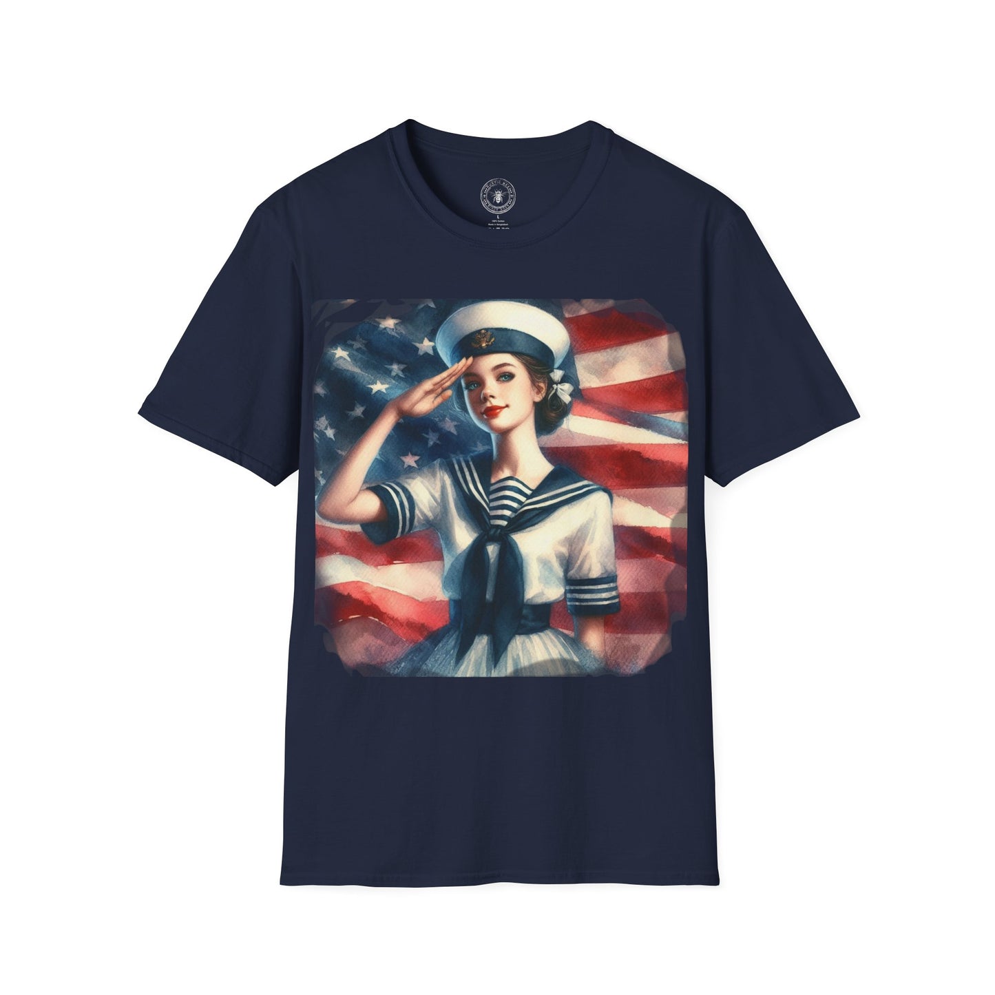 Vintage Sailor Girl Patriotic T-Shirt