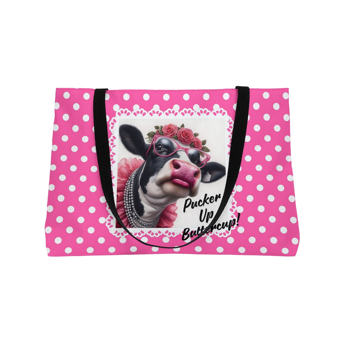 Weekender Tote Bag - Pucker Up Buttercup Holstein Cow Design