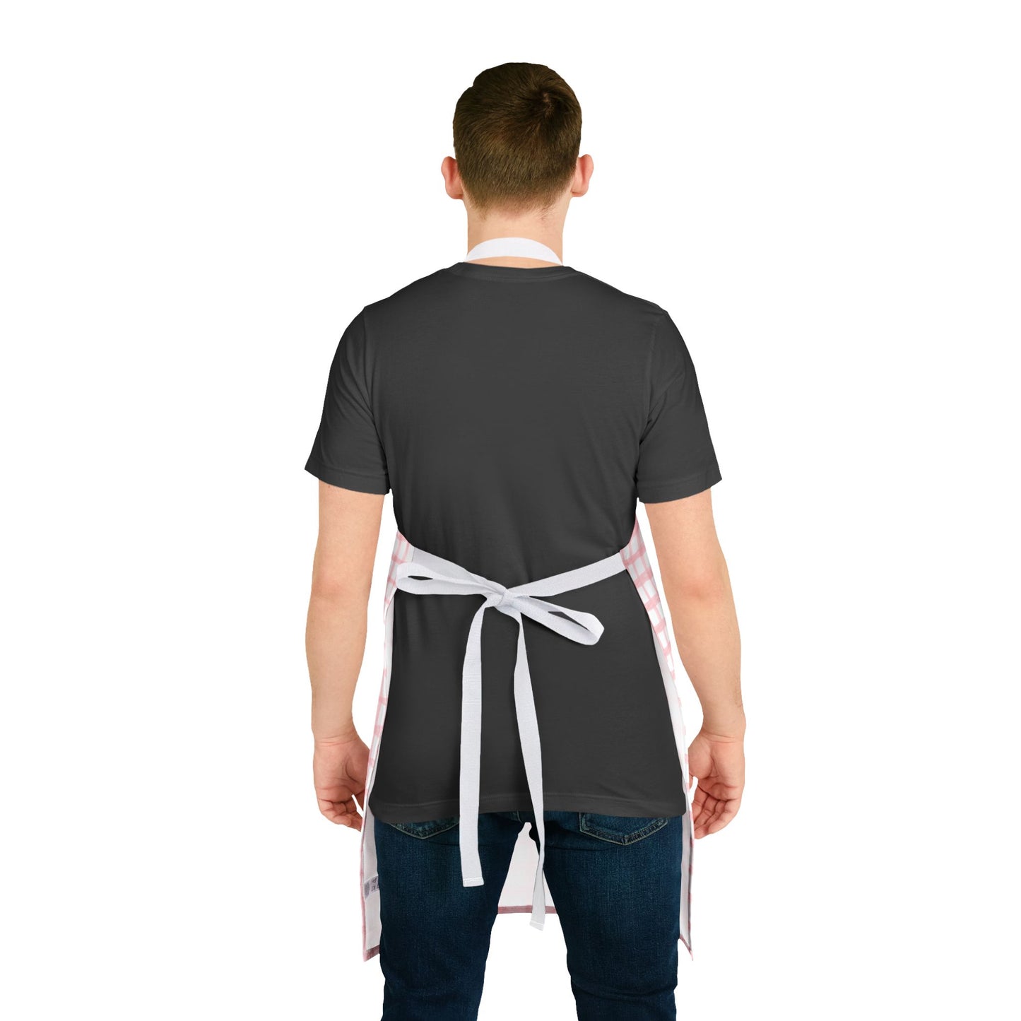 Apron, Kiss My Cotton Tail! Bunny Pink Grid Design