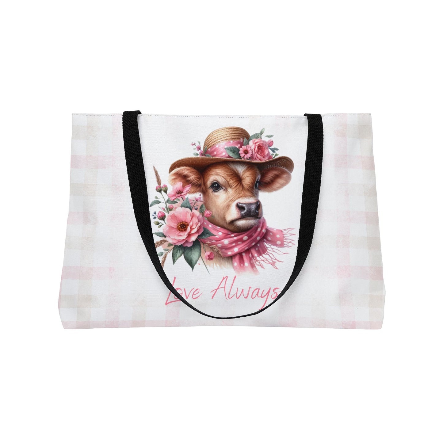 Weekender Tote Bag - Love Always Dressed Up Cow Design