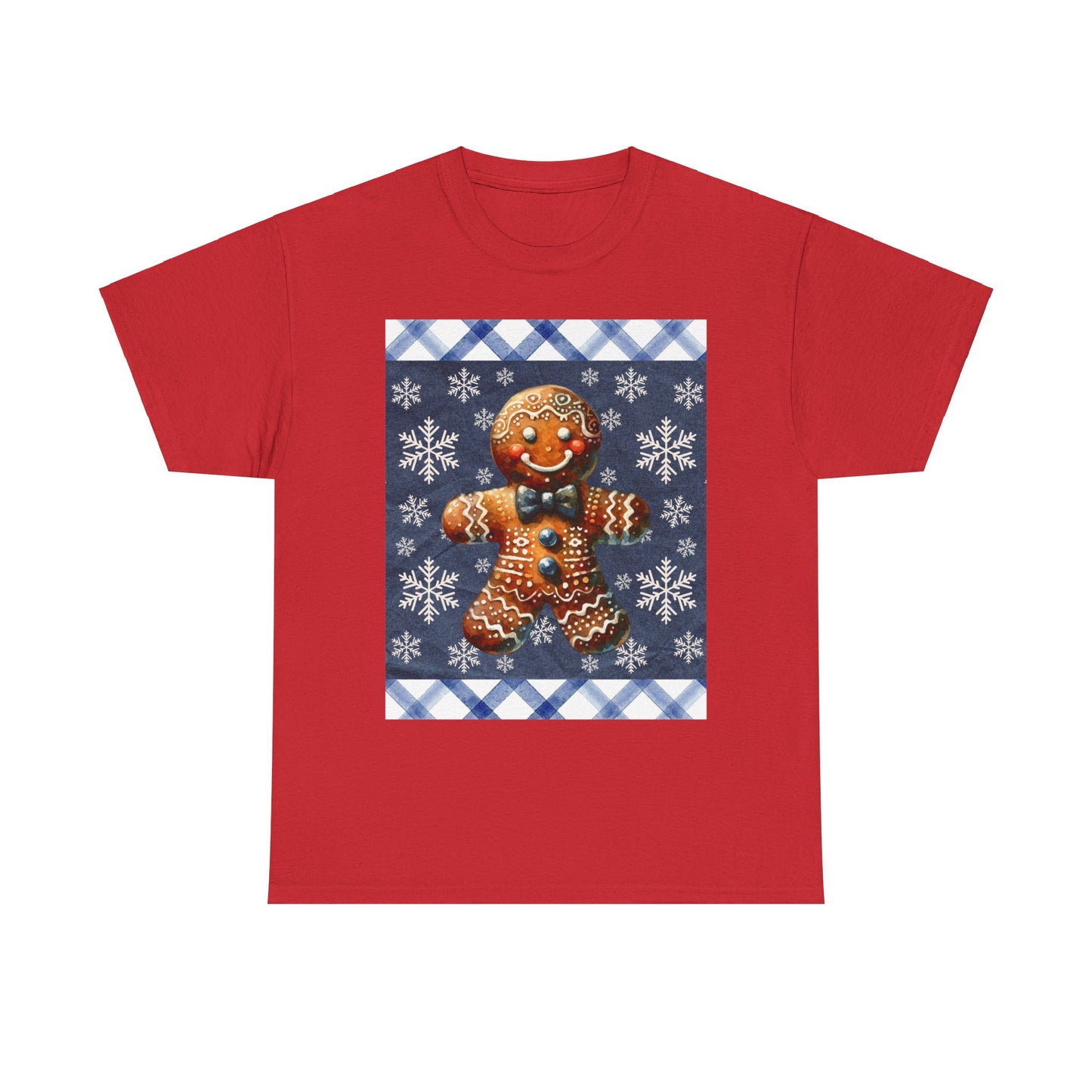 Snowy Gingerbread Man Unisex Heavy Cotton Tee