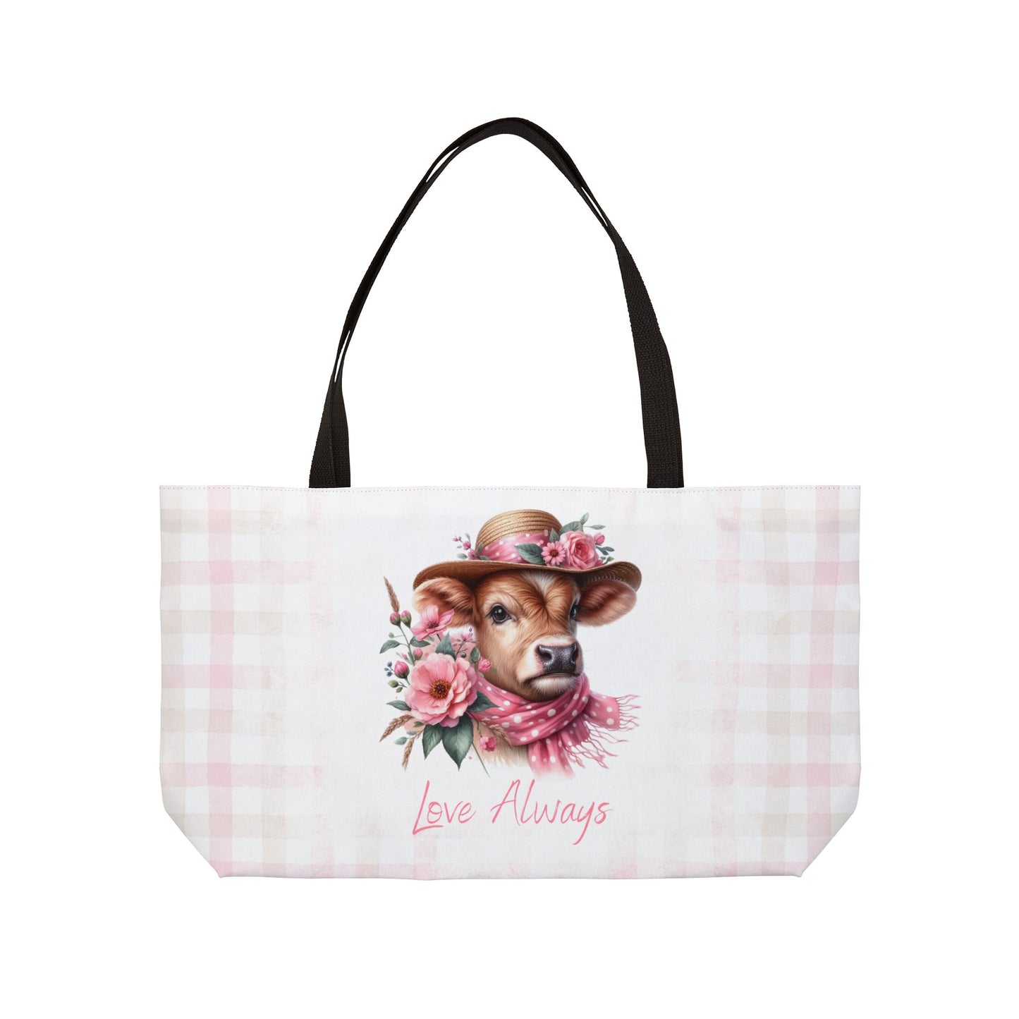 Weekender Tote Bag - Love Always Dressed Up Cow Design