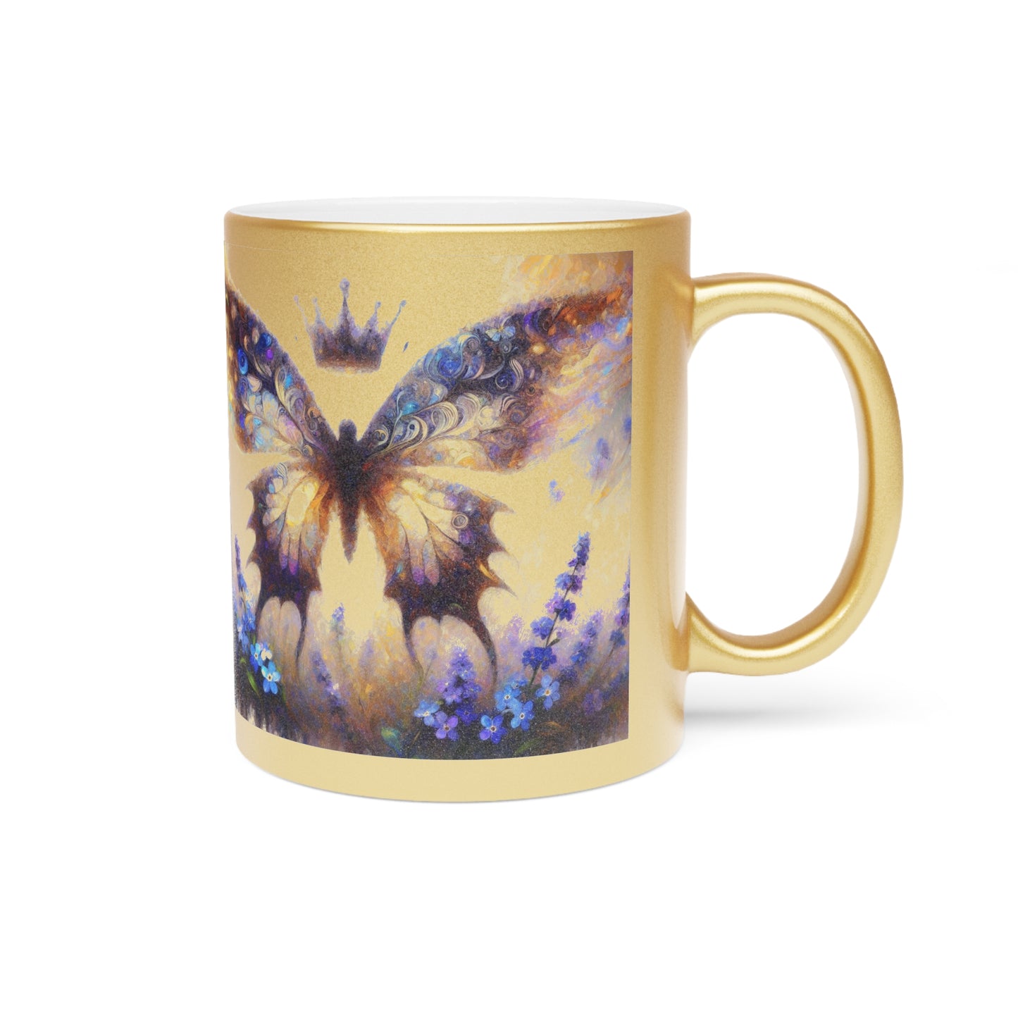 Alzheimer's Awareness Butterfly Metallic Mug (Silver\Gold)