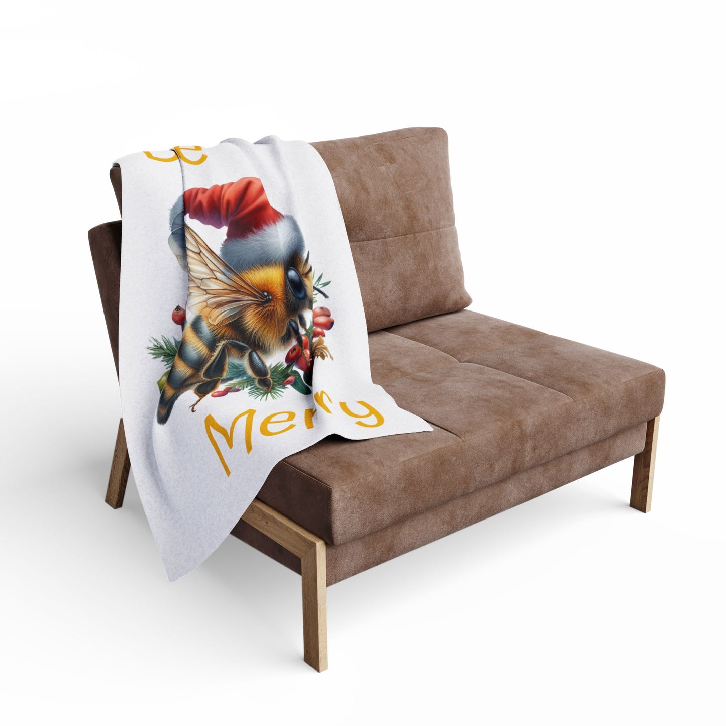 Fleece Blanket Bee Merry Honeybee Christmas