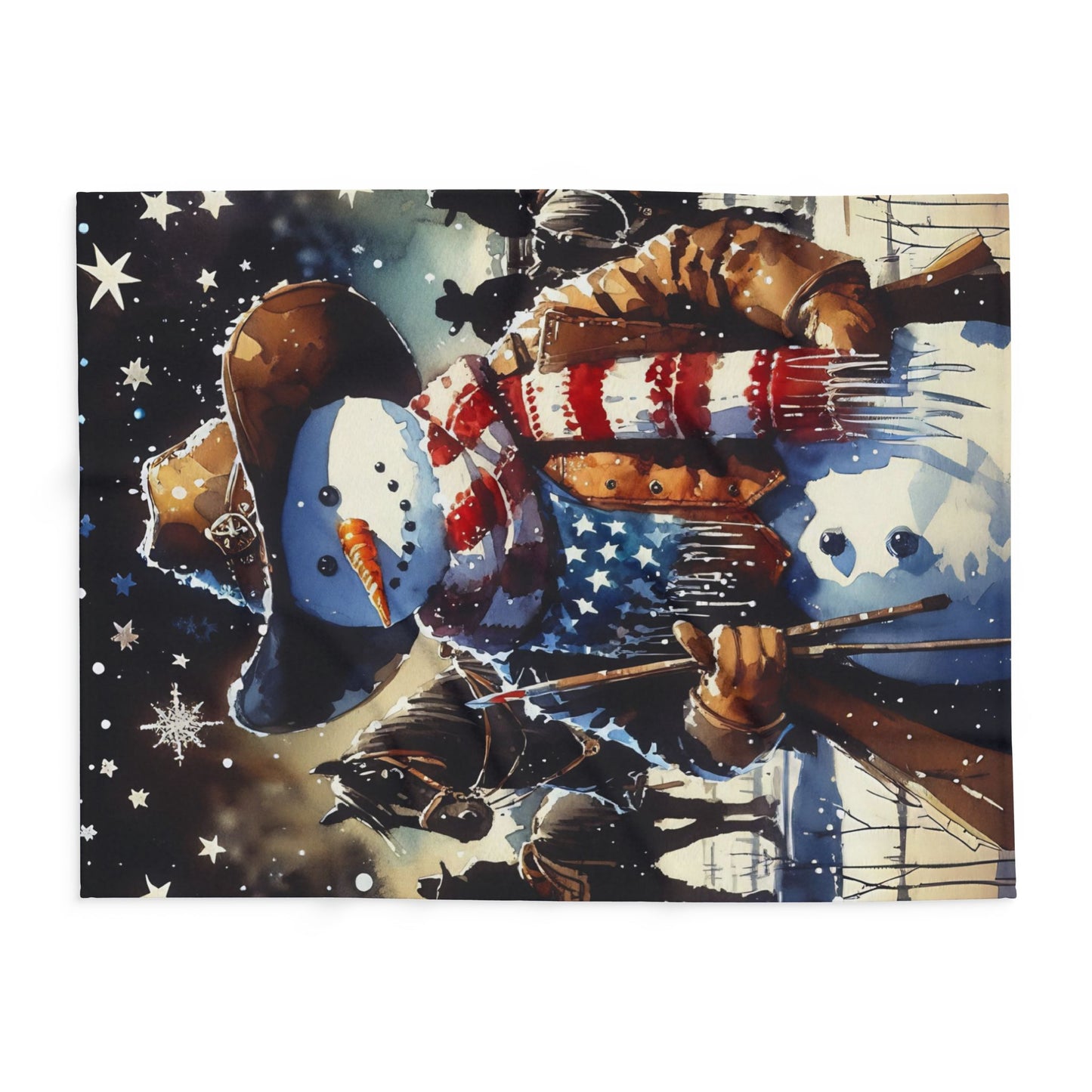 Fleece Blanket Cowboy Snowman Christmas Gift