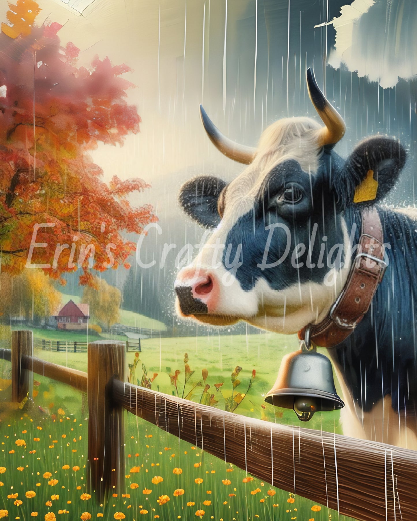 2 Fall Cow in Rain