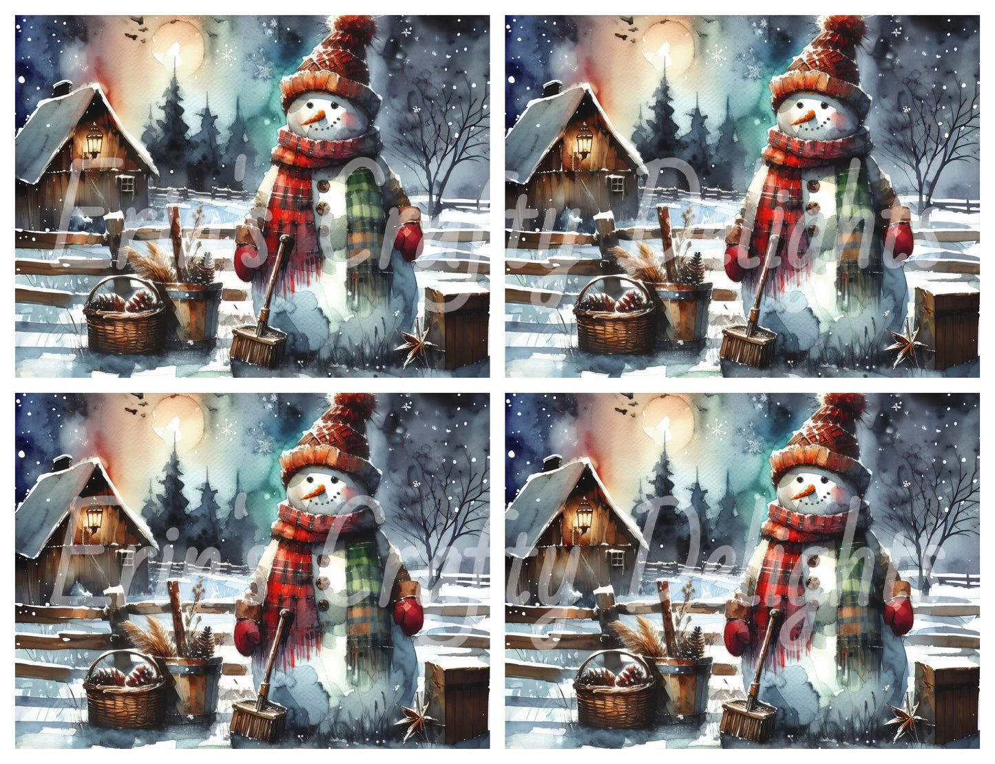 2 Rustic Snowman