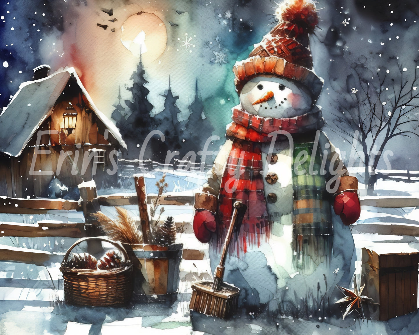 2 Rustic Snowman