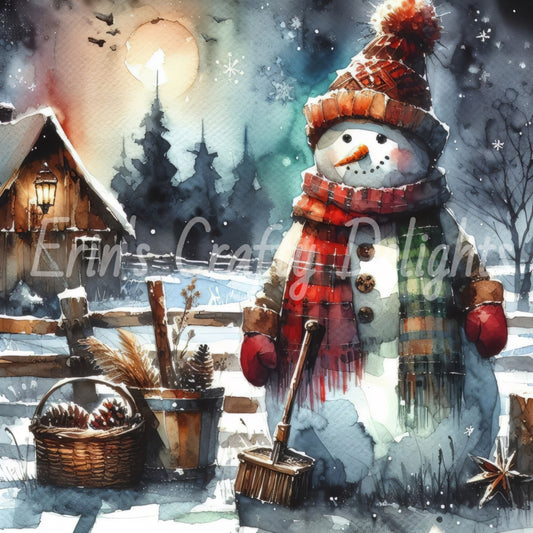 2 Rustic Snowman