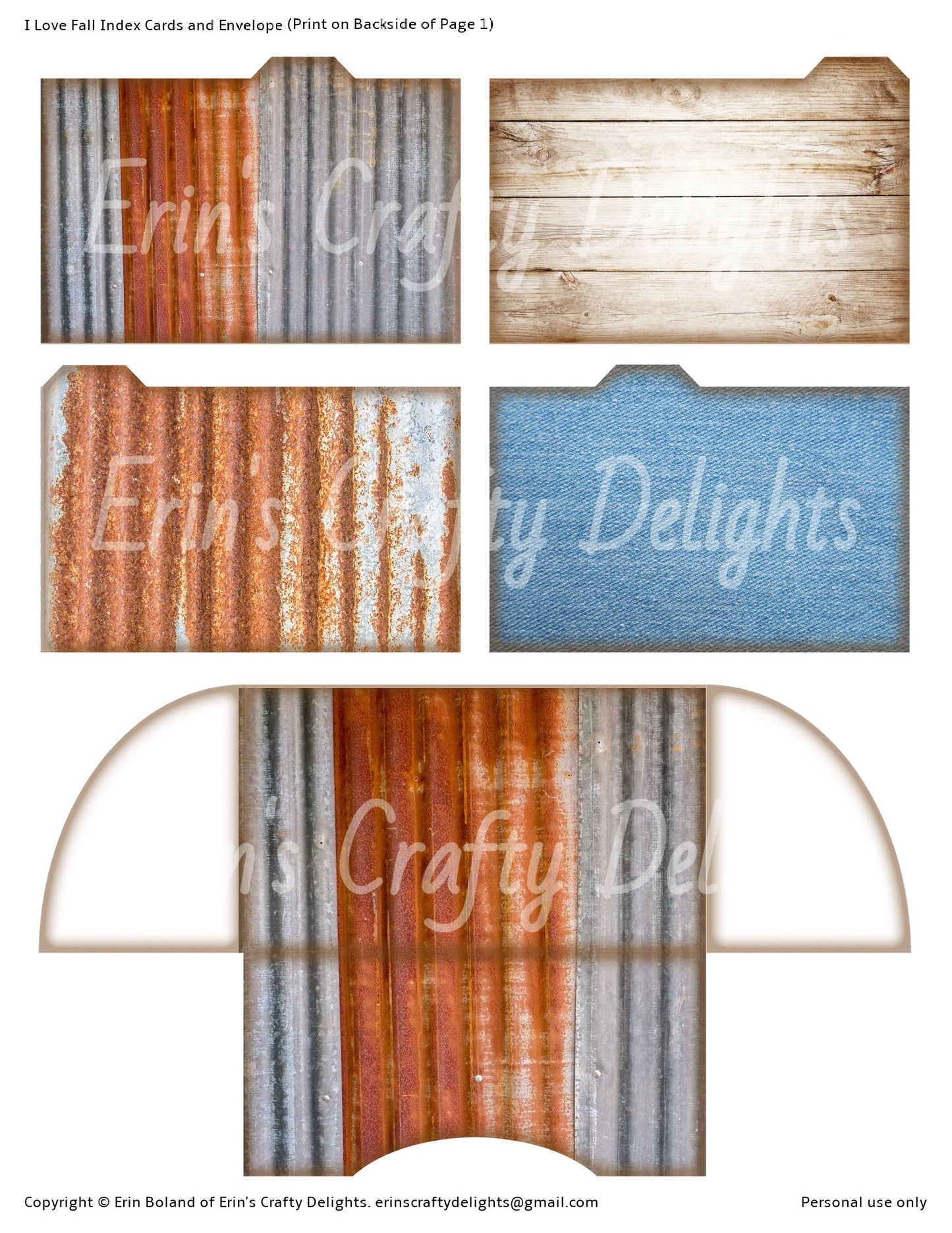 I Love Fall on the Farm JJ Index Cards & Envelope