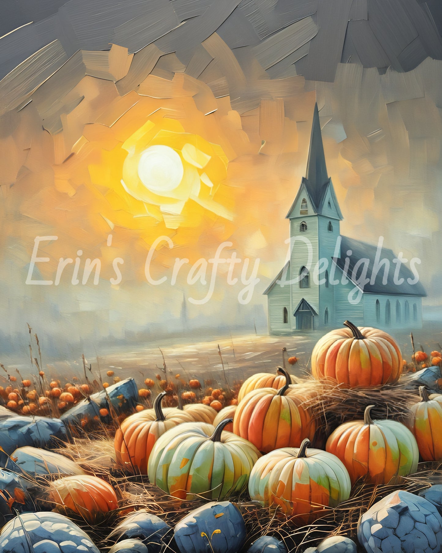 Foggy Fall Morning Church Set 2