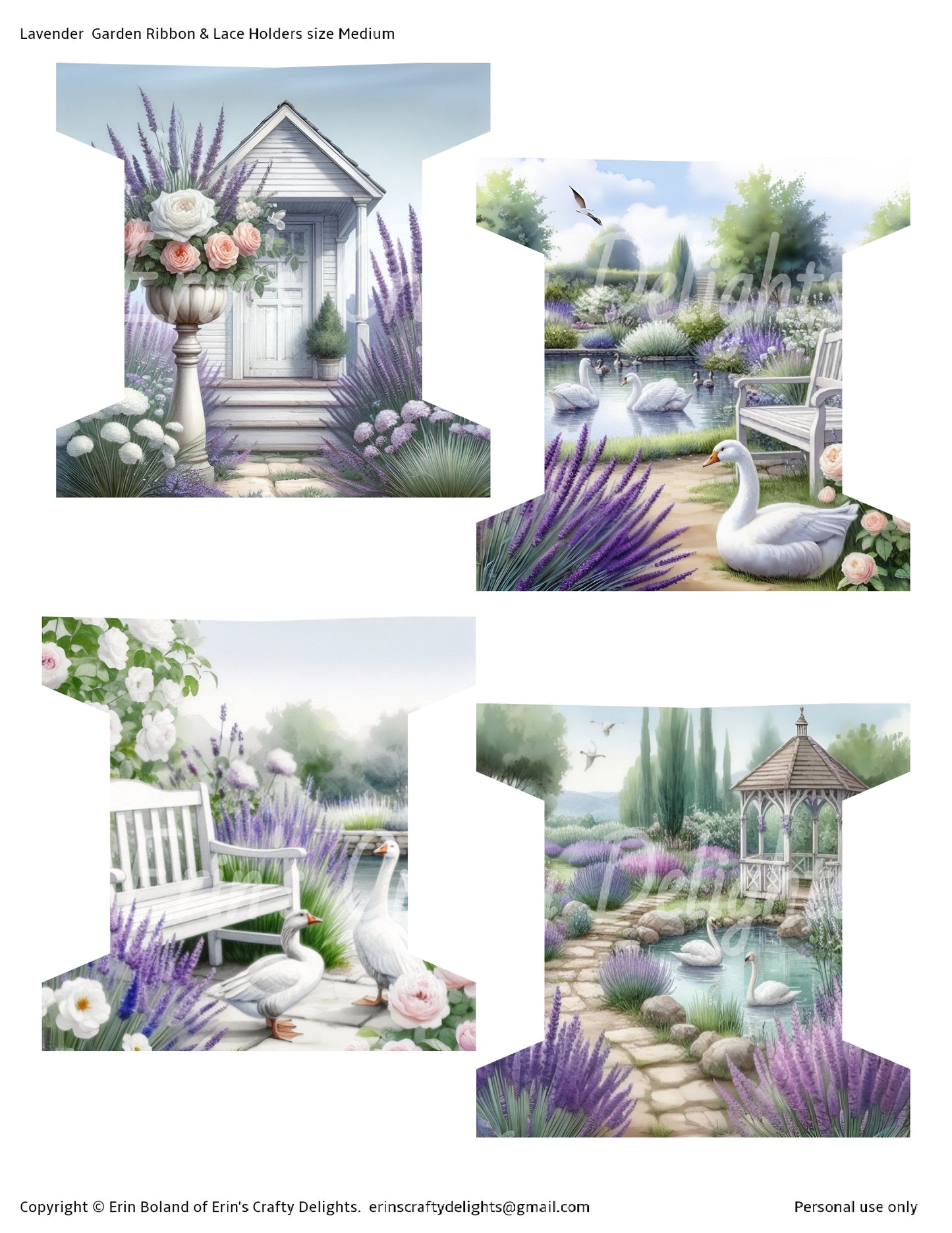 Lavender Garden Ribbon & Lace Holder Set! Medium