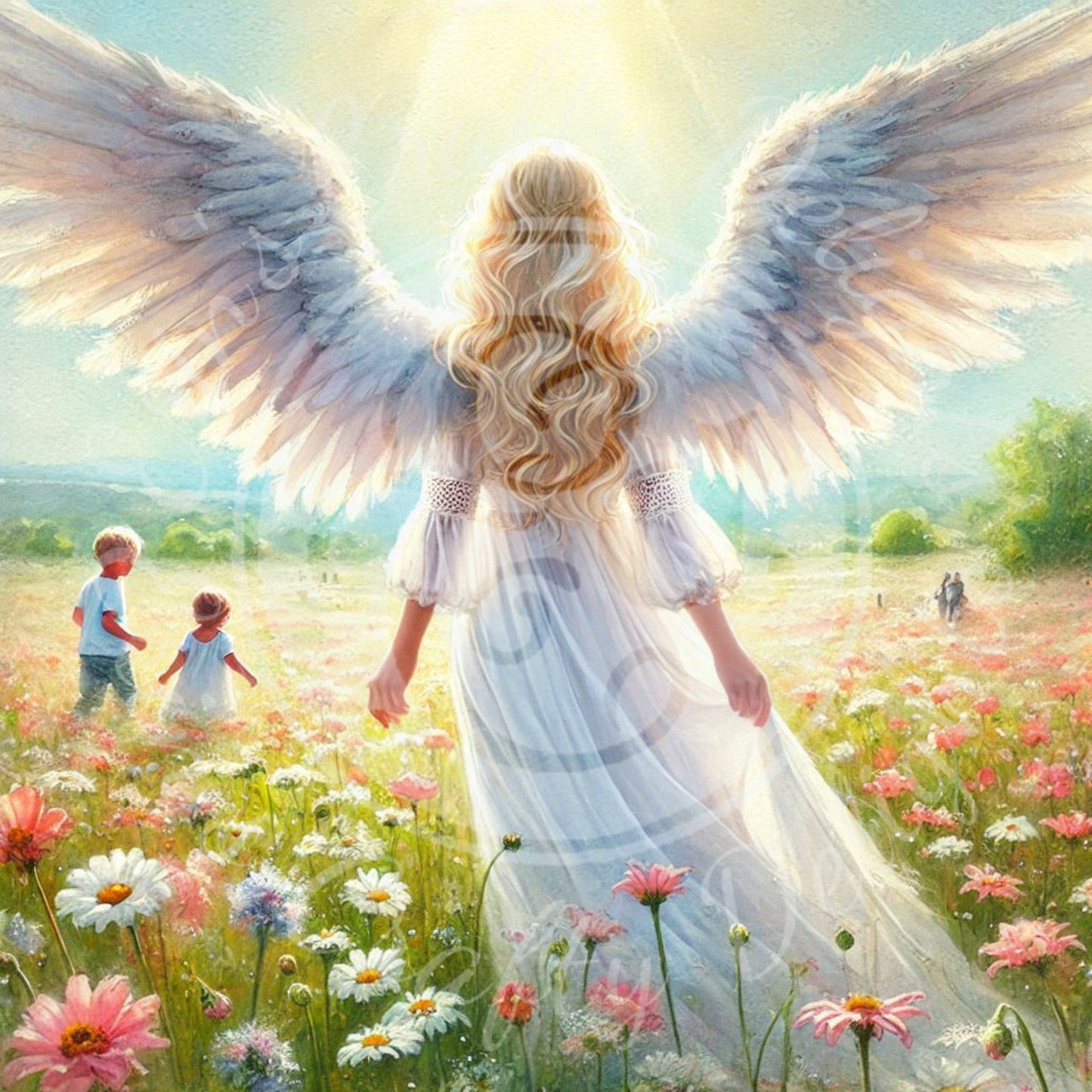 20 Sq Angels Watching Over Us 8x8 Printable