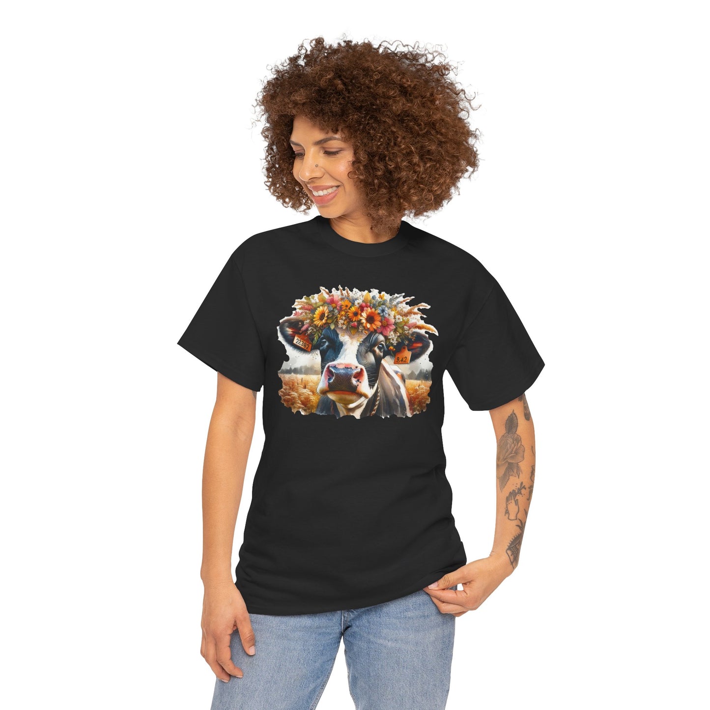 Happy Fall Y'all Cow Unisex Heavy Cotton Tee