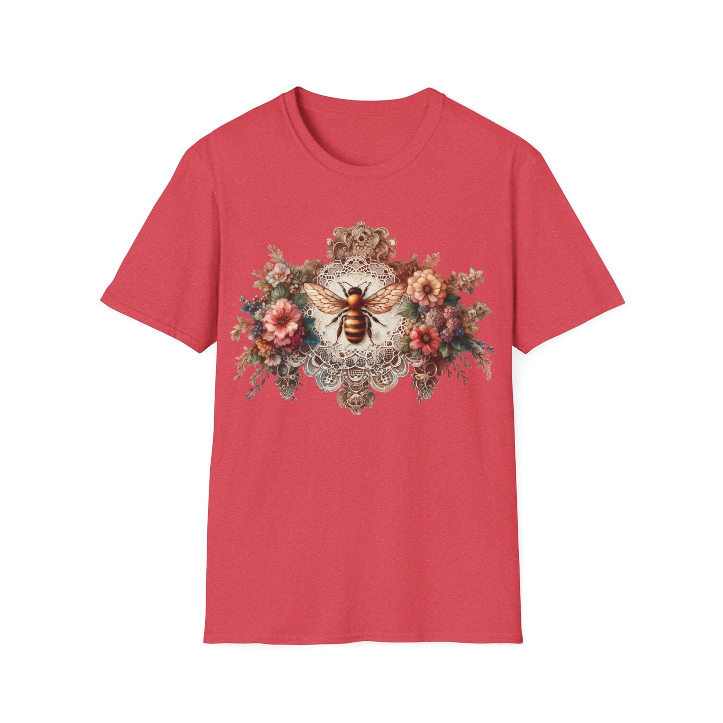 Vintage Inspired Tshirt, Women's Clothing, Lace Honey Bee Design, Gift for Her