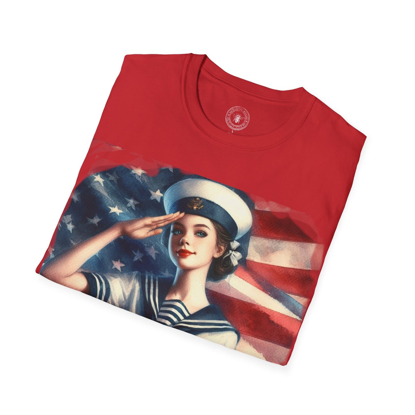 Vintage Sailor Girl Patriotic T-Shirt