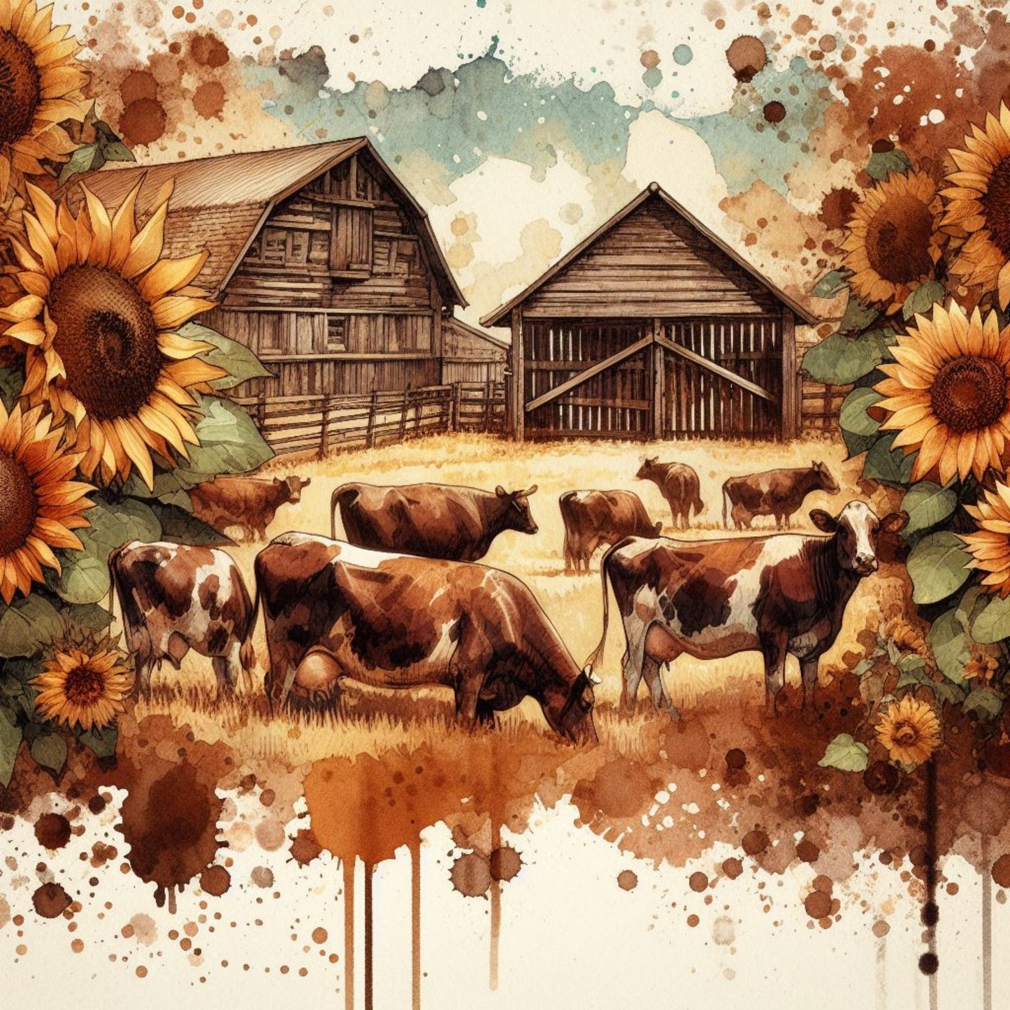 Sepia Holstein Cow 2