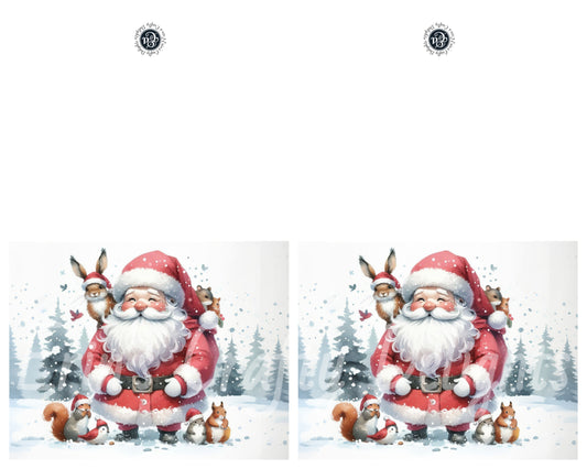 3 Cute Santa Christmas Card