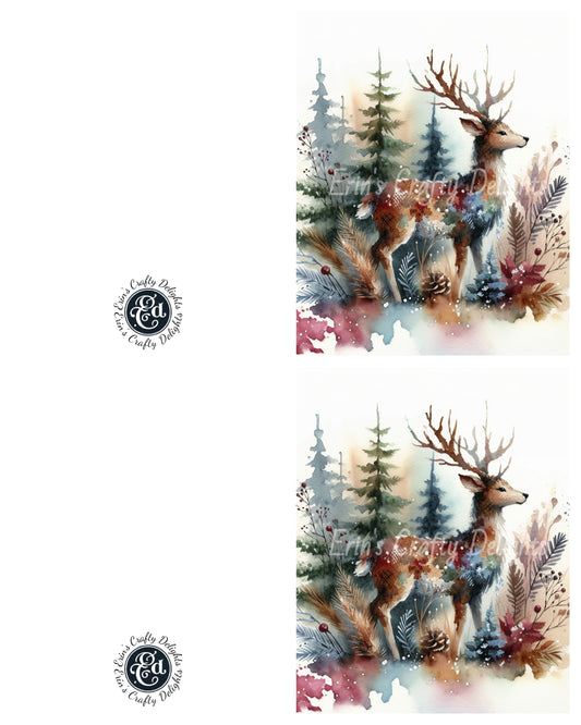 2 Winter's Touch Deer Christmas Card