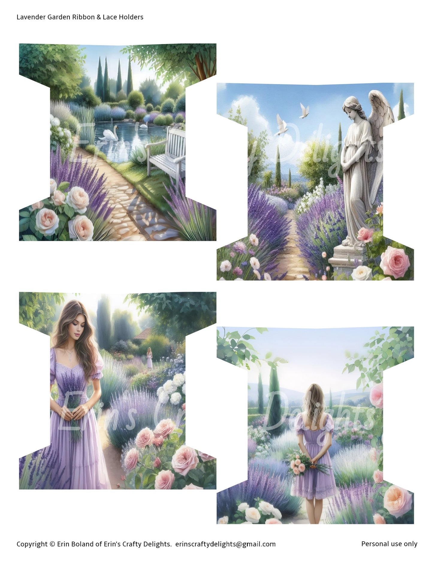 Lavender Garden Ribbon & Lace Holder Set! Medium
