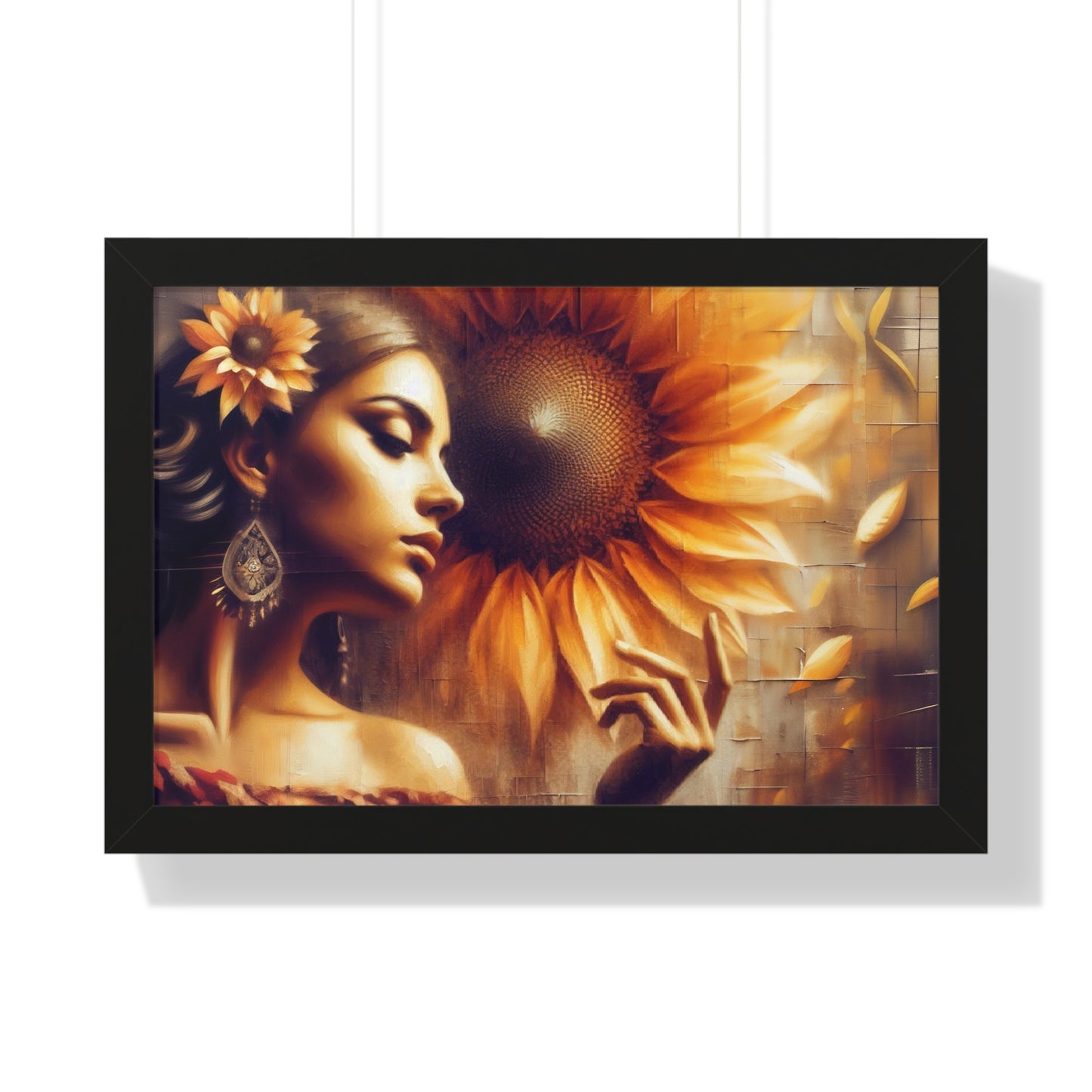 Poetic Sunflower Framed Horizontal Poster