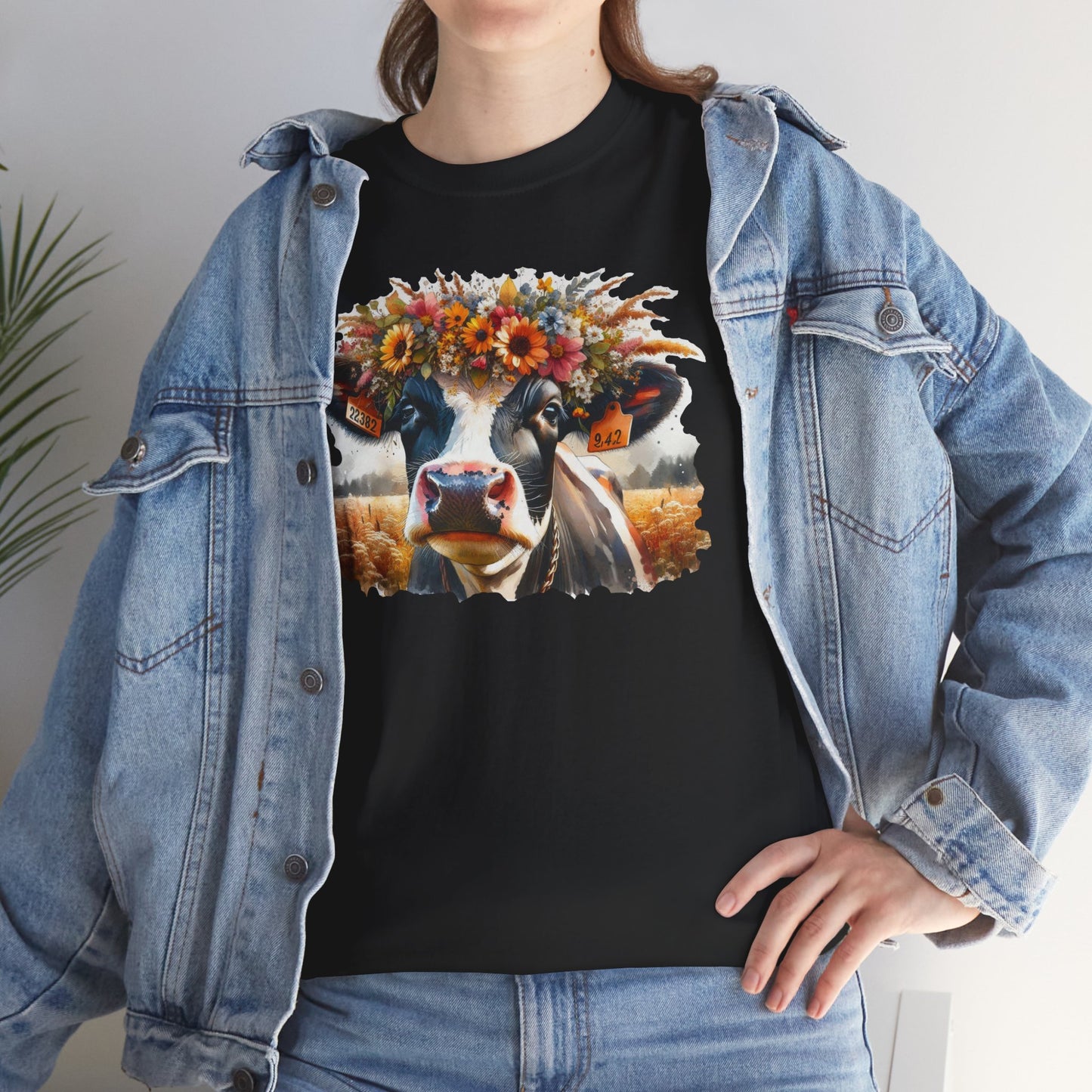 Happy Fall Y'all Cow Unisex Heavy Cotton Tee