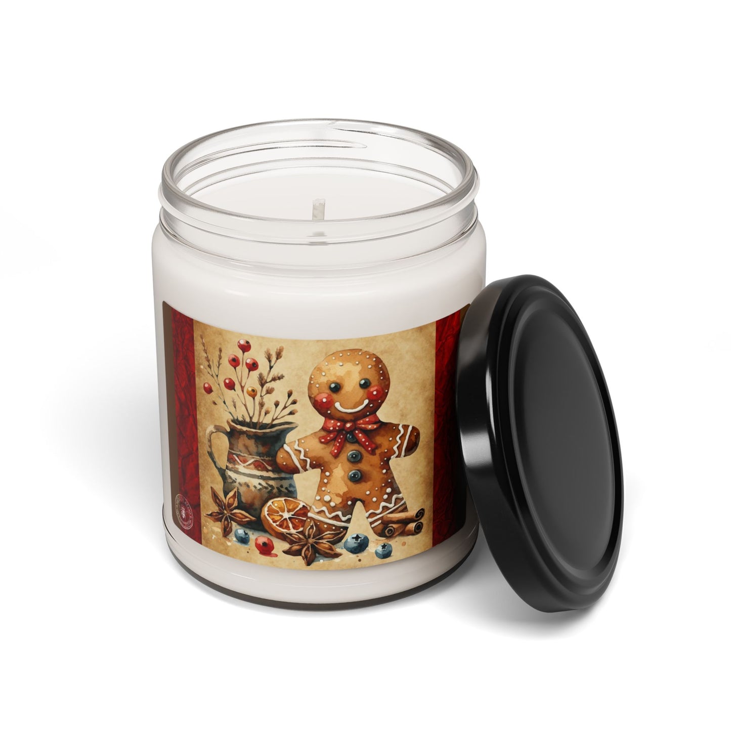 Rustic Gingerbread Man Christmas Warmth Scented Soy Candle, 9oz