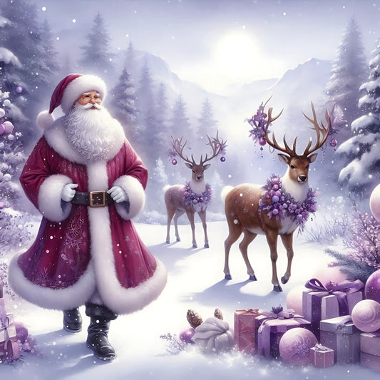 3 Purple Santa