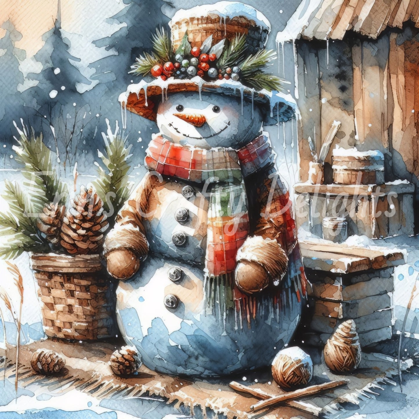 4 Rustic Snowman