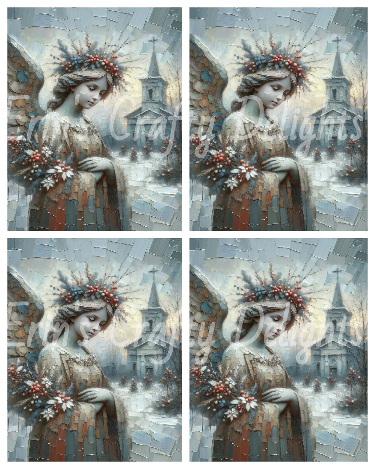 4 Stone Christmas Angel